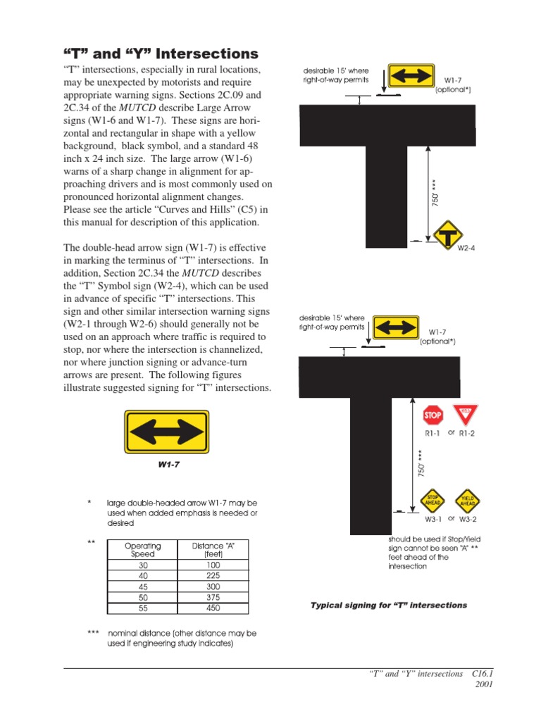 T and Y Intersection Signage Guidelines | PDF
