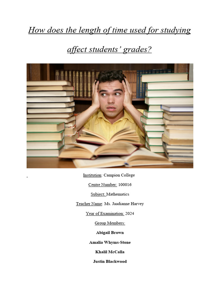 Study Time Impact on Student Grades | PDF | Chart | Questionnaire