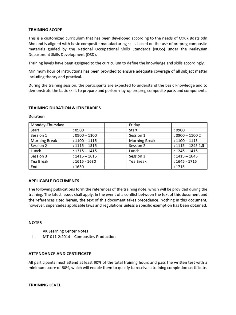 Training Proposal - Composites Prepreg | PDF | Composite Material ...