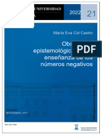 Tesis Cid Obstáculos Epistemológicos Números Enteros Negativos