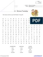 Word Search Activity - Pancake Day - Shrove Tuesday