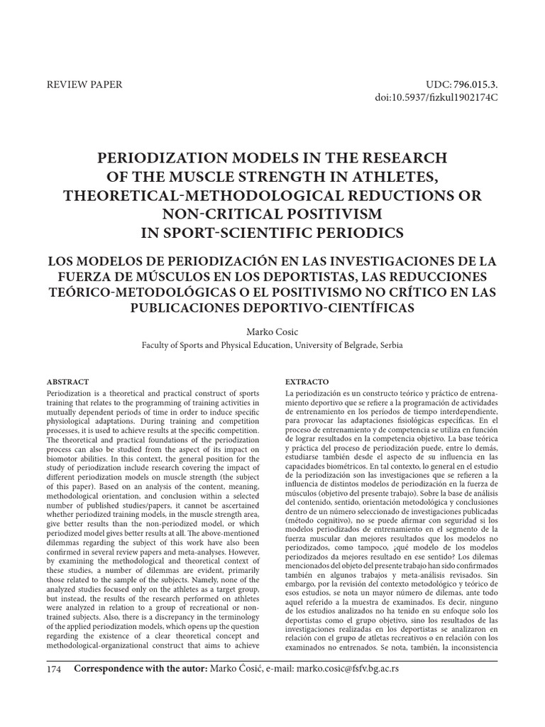Periodization Models in The Research | PDF | Science