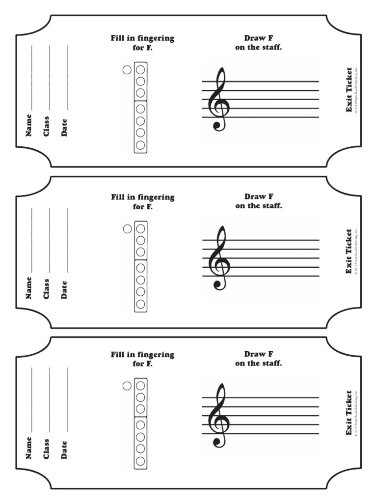 F Note Fingering and Staff Drawing | PDF