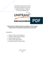 EVALUACION PROCESUAL. FORMULACIÓN DE CREMA HIDRATANTE ELABORADA A BASE DE SÁBILA