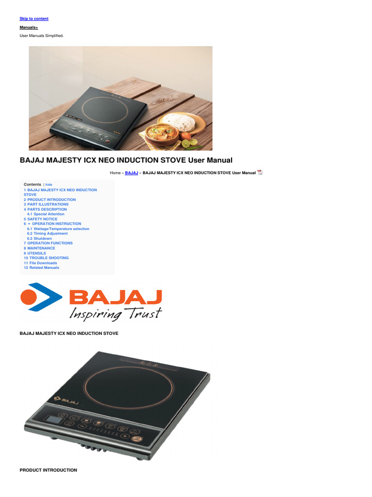 How to use bajaj majesty induction cheap