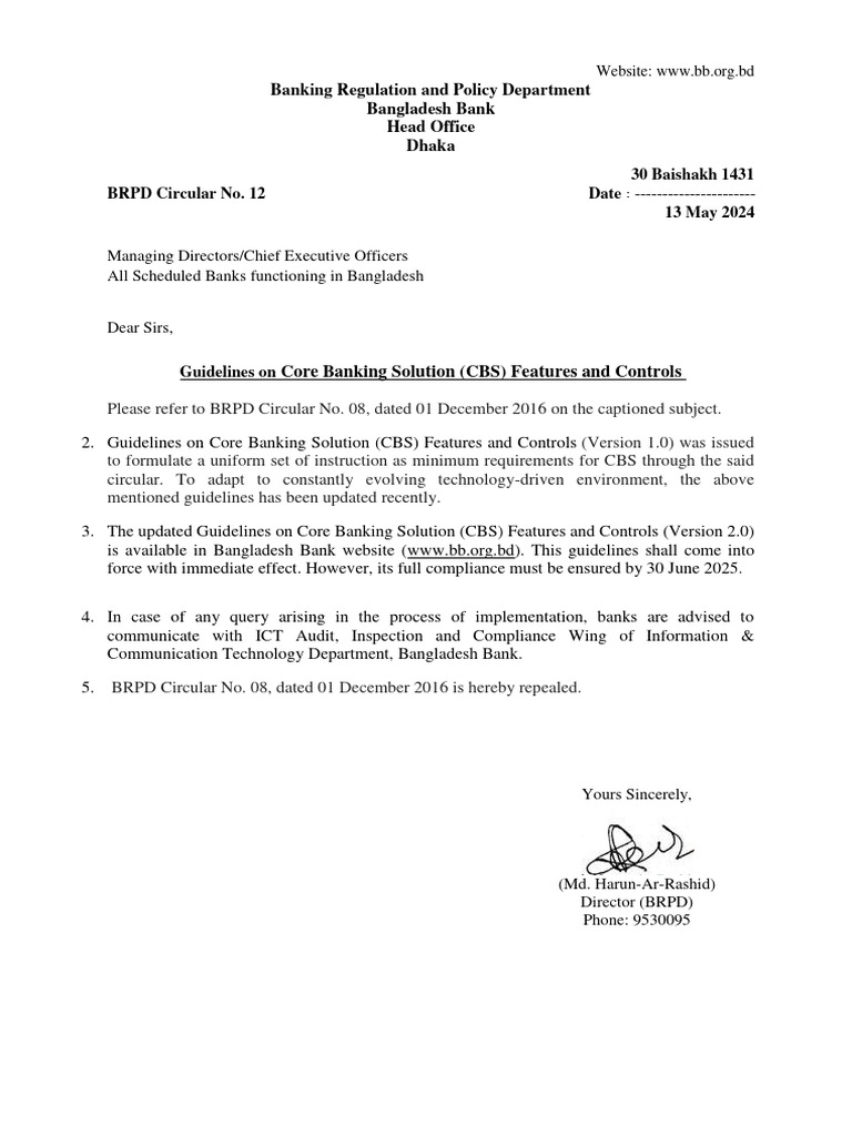 Updated CBS Guidelines for Banks | PDF | Banks | Regulatory Compliance