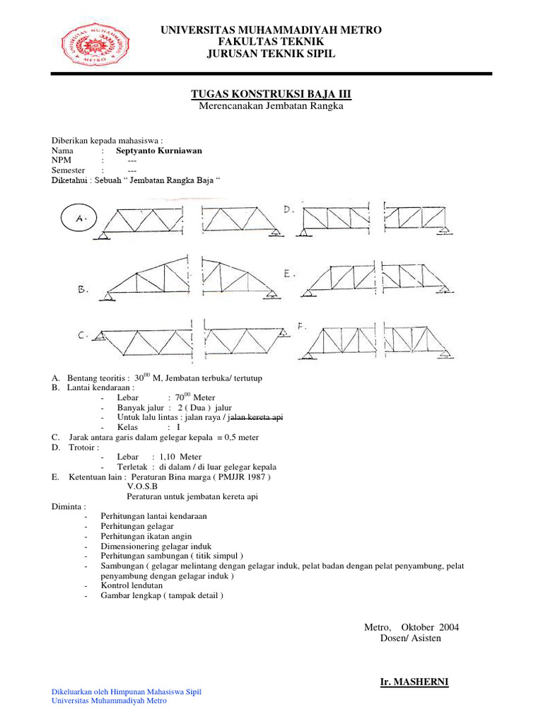 Konstruksi Baja Iii Jembatan Rangka Baja Pdf