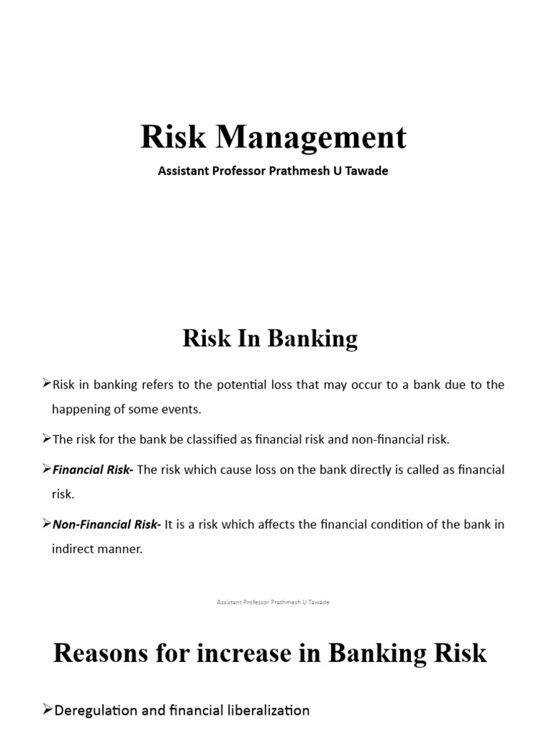 Risk Management in Bank | PDF | Financial Risk | Market Liquidity