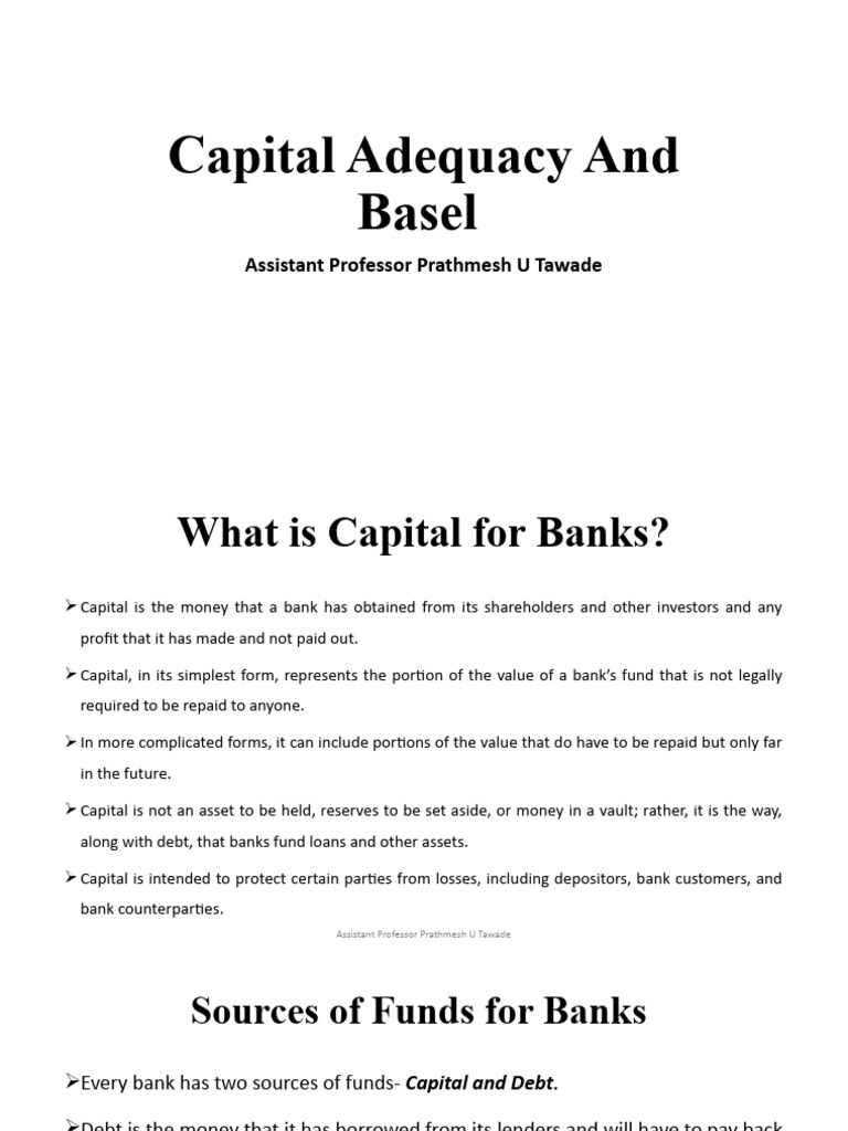 Understanding Capital Adequacy and Basel | PDF | Basel Ii | Basel Iii