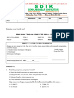 Penilaian Tengah Semester Gasal 2021/2022: NAMA SISWA: .. Mapel PPKN B.Indonesia IPA IPS SBDP Nilai