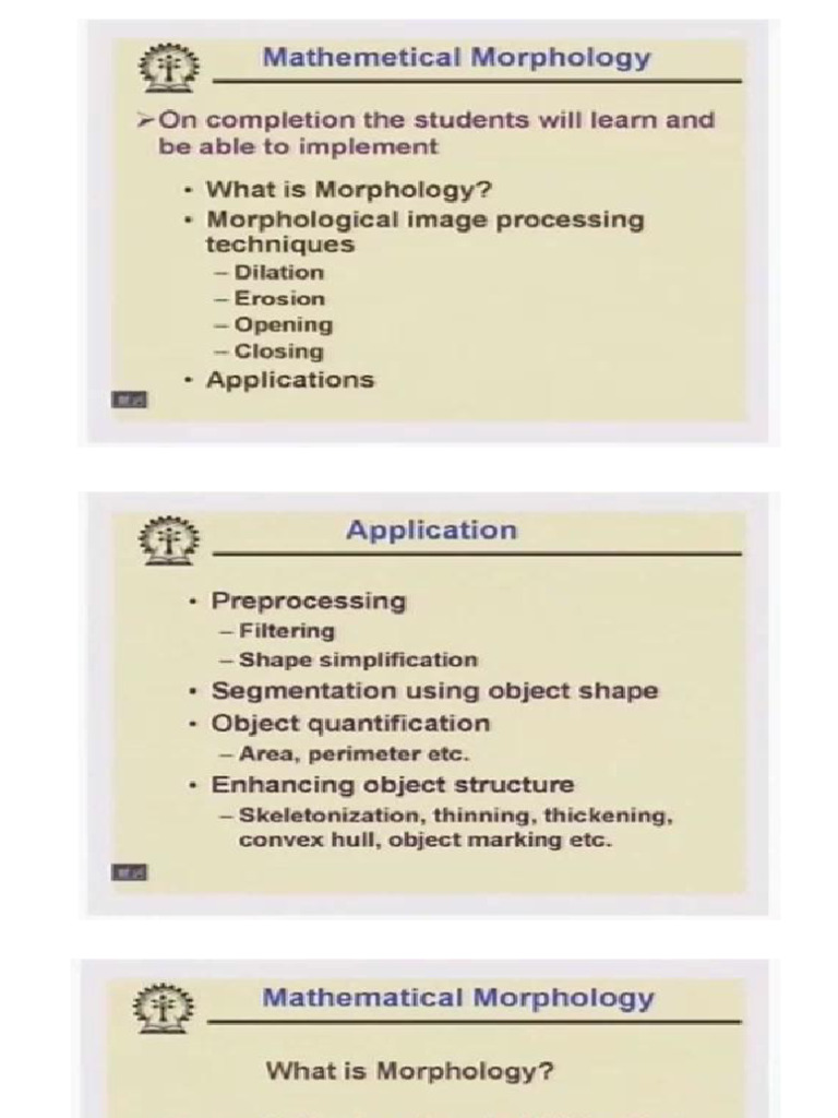 Mathematical Morphology - I | PDF
