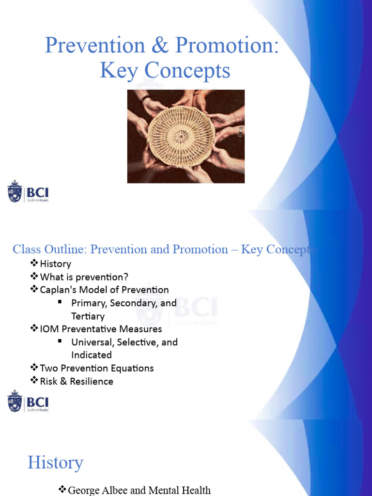Key Concepts in Prevention and Promotion | PDF | Psychological ...