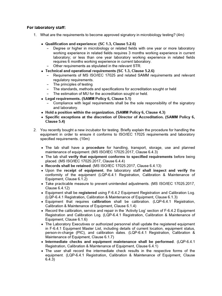 Question For Training With Answer Download Free PDF Calibration