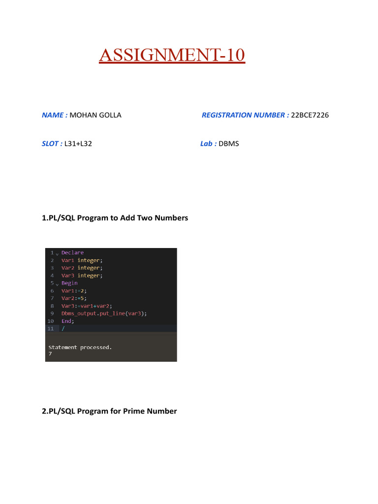 Assignment 10 | PDF | Computers