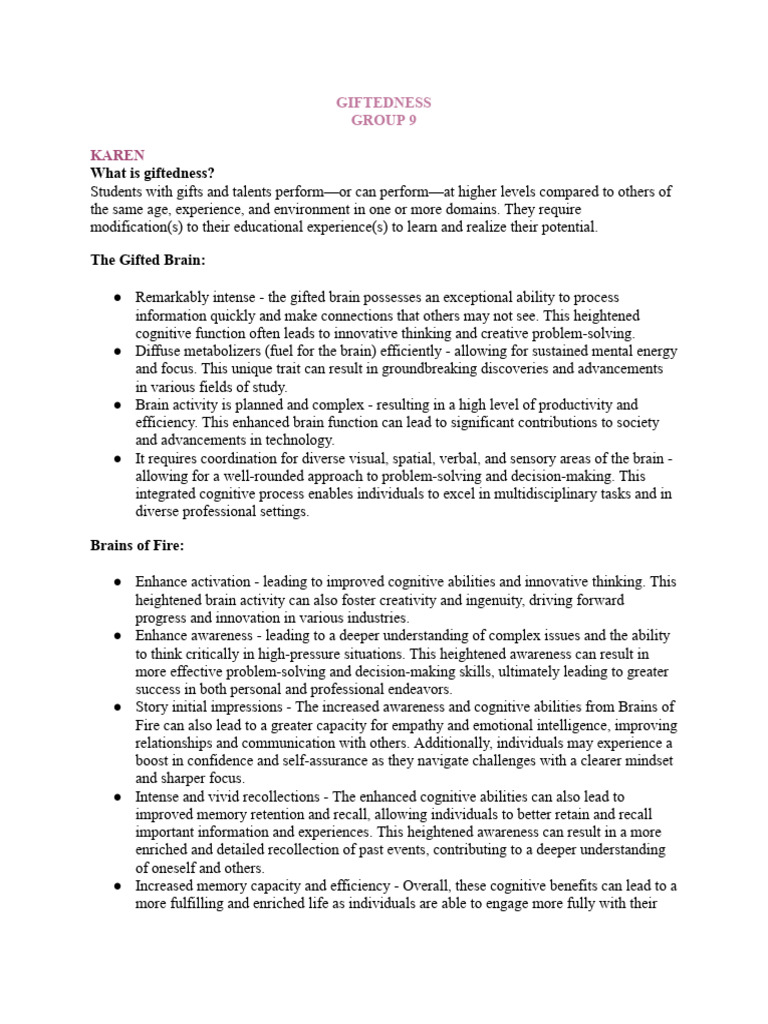 Giftedness 1 Pdf Intellectual Giftedness Gifted Education