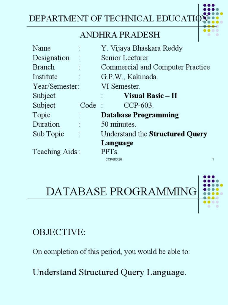 CCP603 | PDF | Sql | Data Management