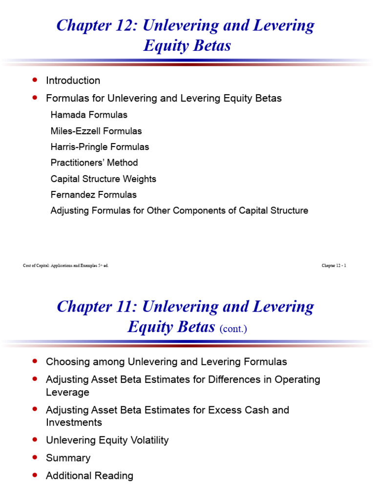 COC 5th Ed-Chapter 12 | PDF | Cost Of Capital | Beta (Finance)