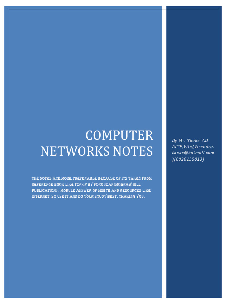 Computer Network Notes For All MSBTE Stu | PDF | Network Topology ...