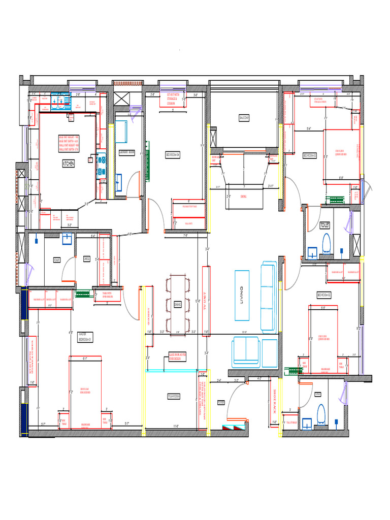 Rajkumar Layout Interior Design Plan | PDF | Furniture | Interior Design