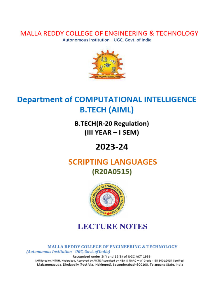 SCRIPTING LANGUAGES | PDF | Scripting Language | Boolean Data Type
