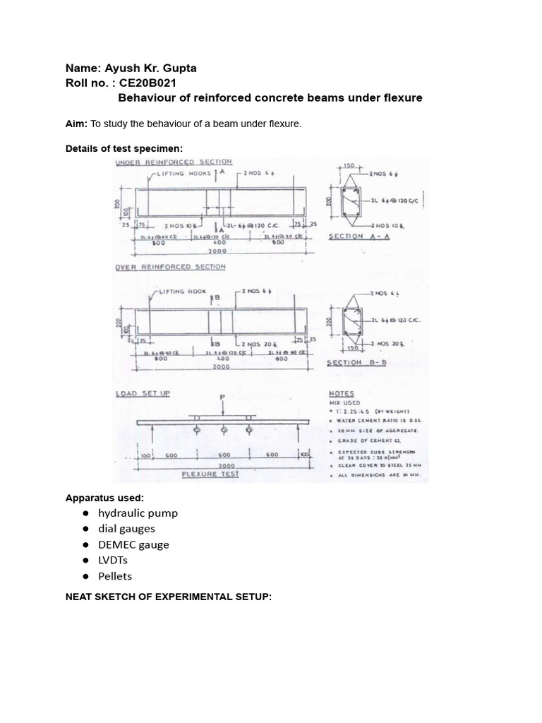 Behaviour of Reinforced Concrete Beams Under Flexure | PDF | Bending ...