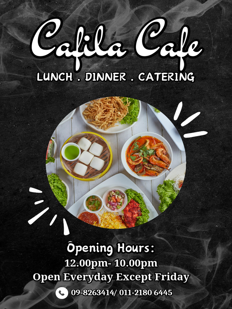 Cafila Cafe Menu Overview | PDF | Hamburgers | Southeast Asian Cuisine