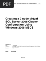 Creating A 2 Node SQL Server 2008 Cluster Configuration