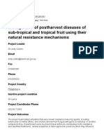 Management of Post Harvest Diseases of Sub-Tropical and Tropical Fruit Using Their Natural Resistance Mechanisms