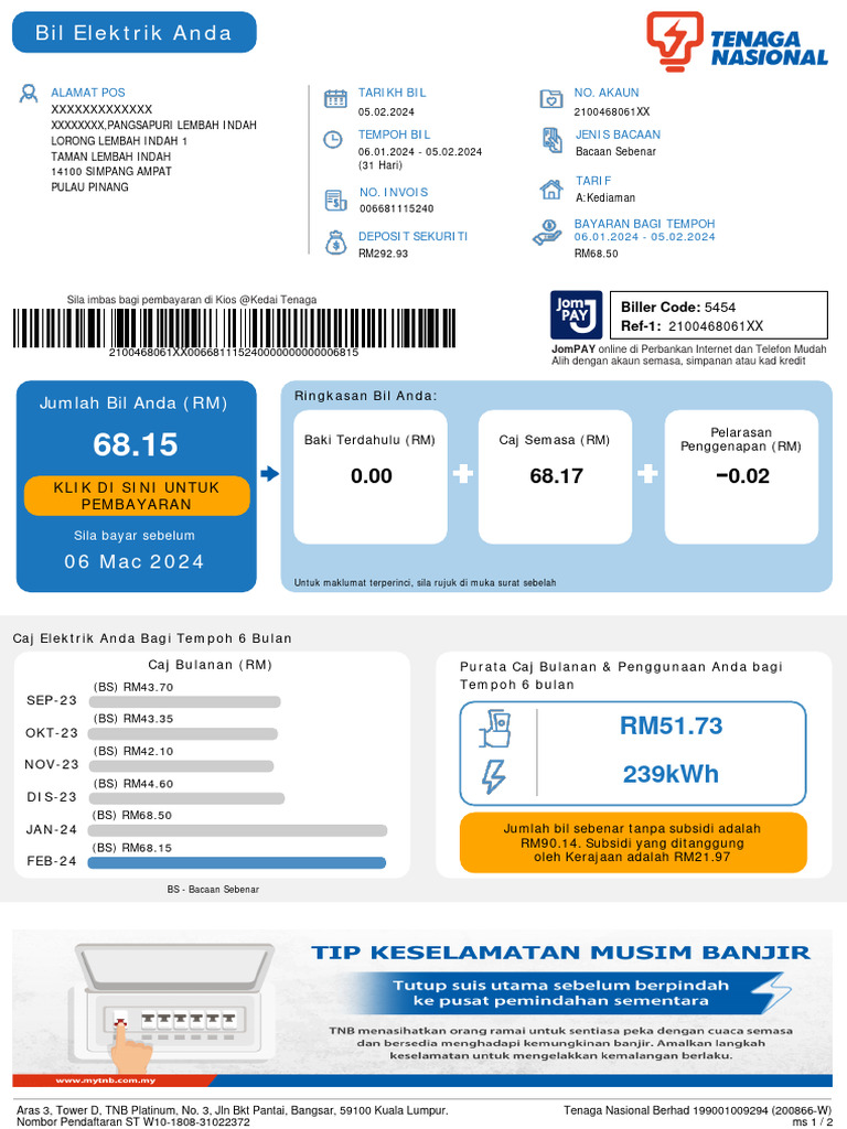 TNB Bill | PDF