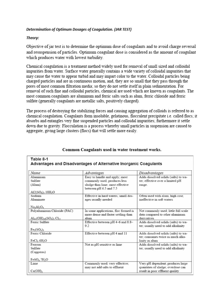 Practical notes on jar test pdf chemical substances materials