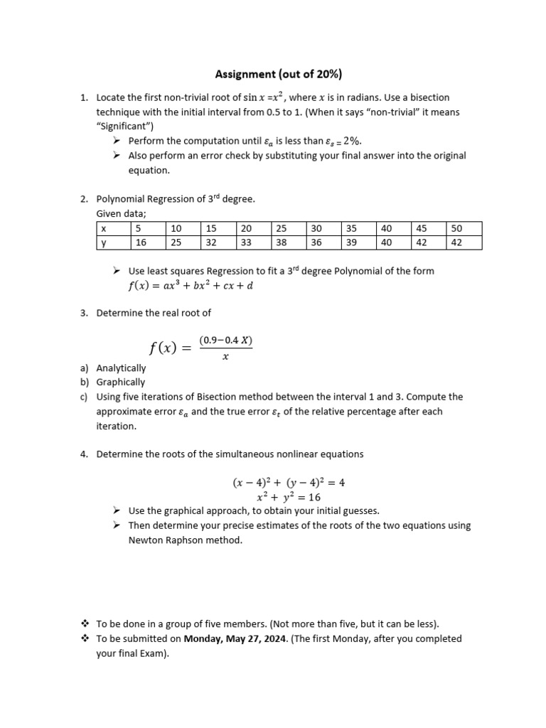 Numerics Assignment | PDF | Teaching Methods & Materials