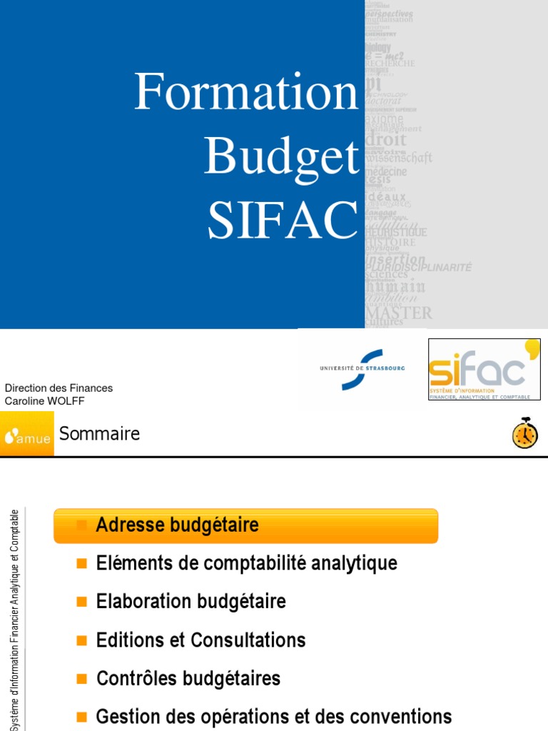 Formation SIFAC : Gestion Budgétaire | PDF | Budget | Système d'information