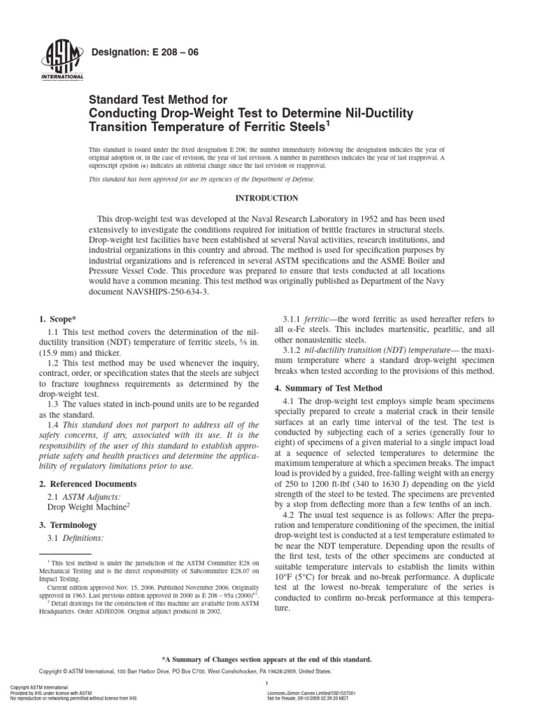 010-Astm e 208 (2006) Standard Test Method For Conducting Drop-Weight ...