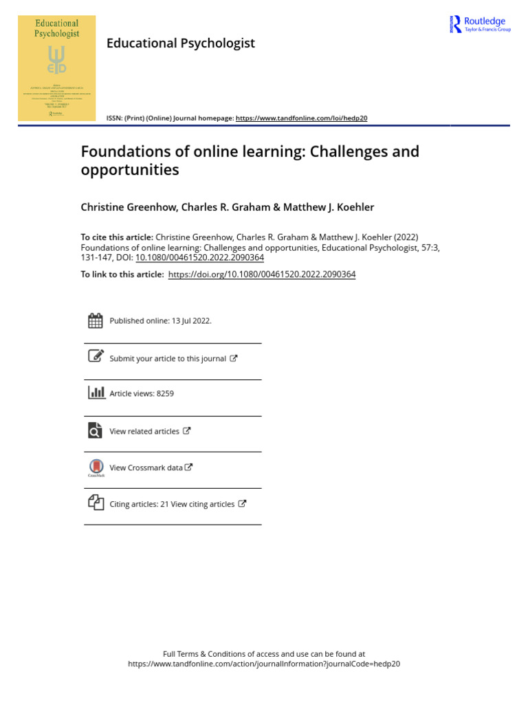 Foundations of Online Learning Challenges and Opportunities | PDF ...