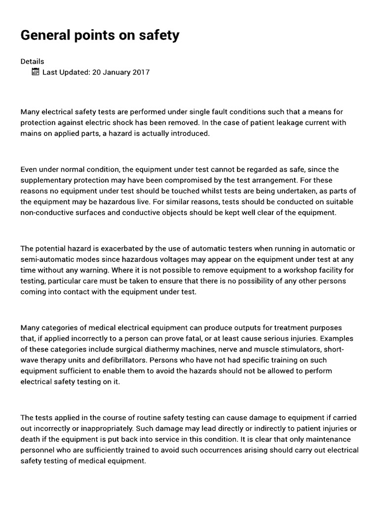 B. General Points On Safety | PDF