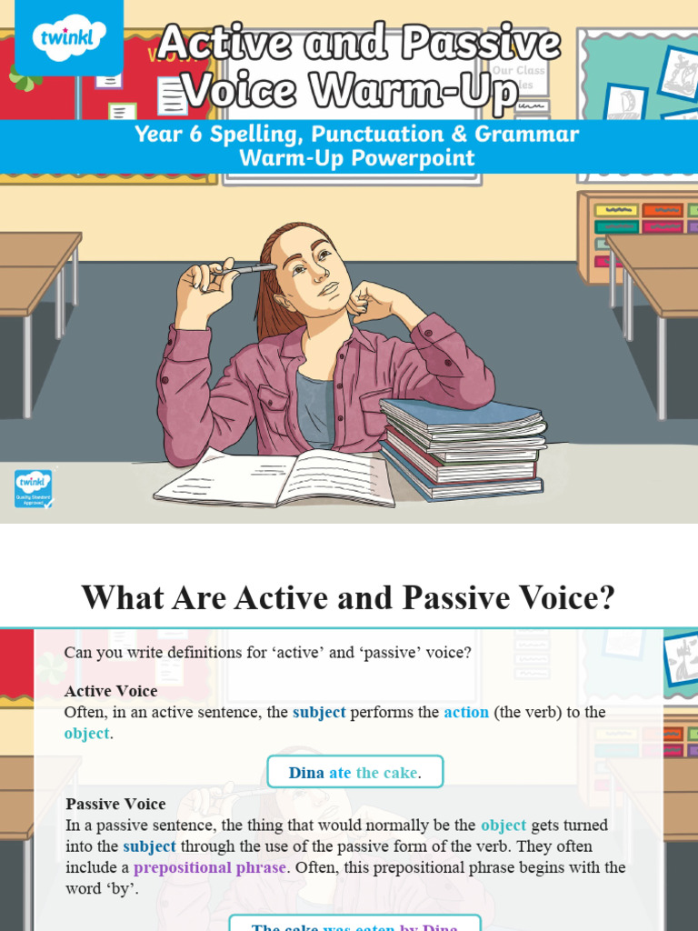 t2 e 3814 Y6 Active and Passive Voice Warmup Powerpoint Ver 8 | PDF ...