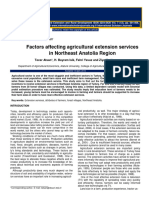 Factors Affecting Agricultural Extension Services in Northeast Anatolia Region