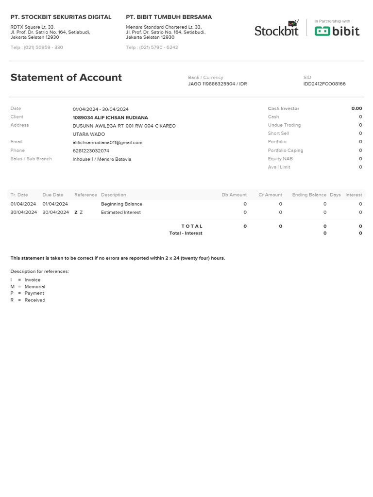 Stockbit Digital Account Statement | PDF | Trade | Service Industries