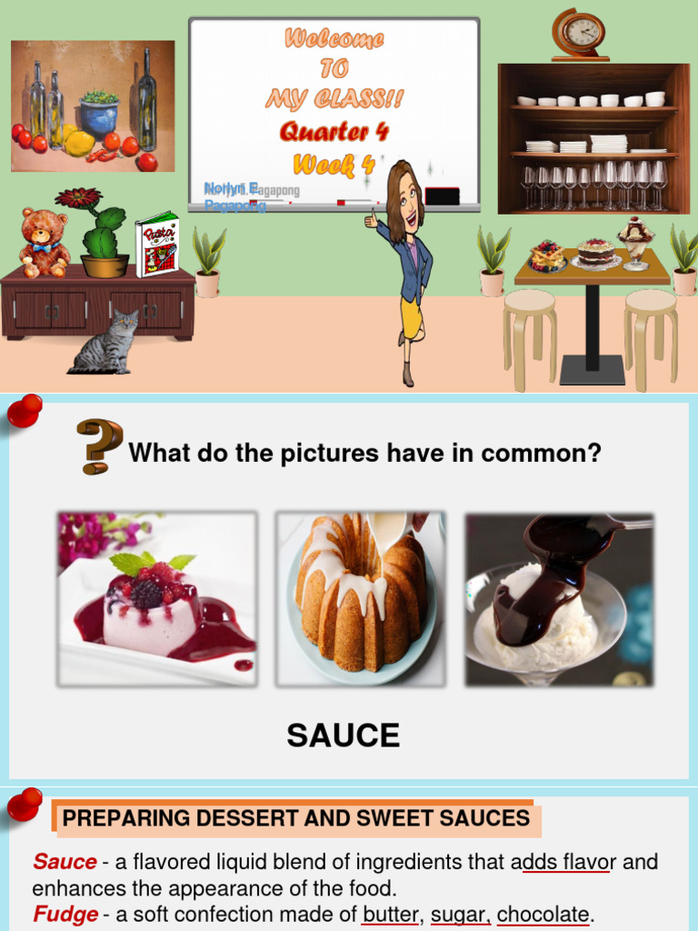 Q4 Week 4 Dessert Sauces PDF Desserts Sauce