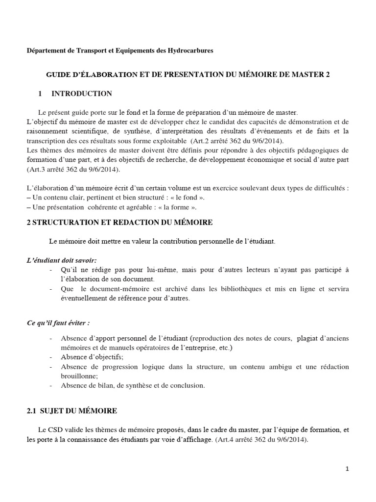 Guide de rédaction mémoire Master 2 PDF Évolution de carrière Art — free download