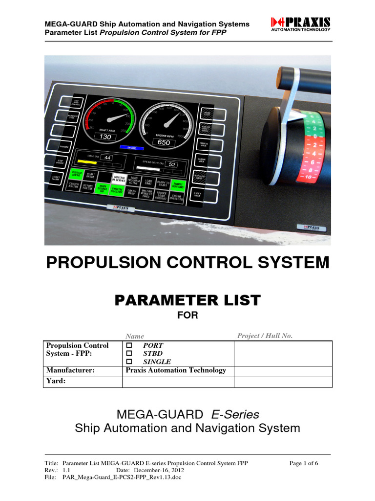 MEGA-GUARD FPP Control Parameters | PDF | Vehicles | Vehicle Technology