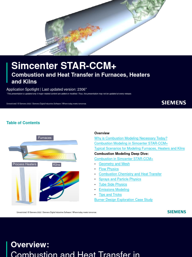 Simcenter STAR-CCM+ Combustion-Heat Transfer (Furnaces, Heaters, Kilns ...