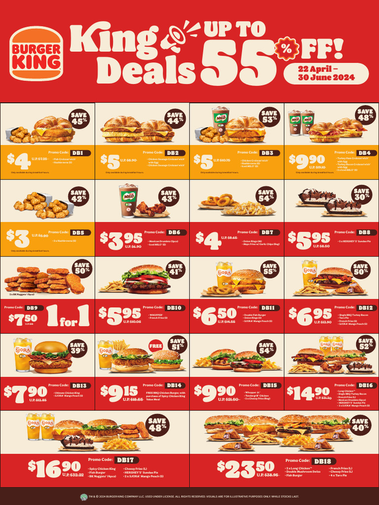 BK Print A4 Coupons 2024 ForStores FA PDF Cuisine Fast Food