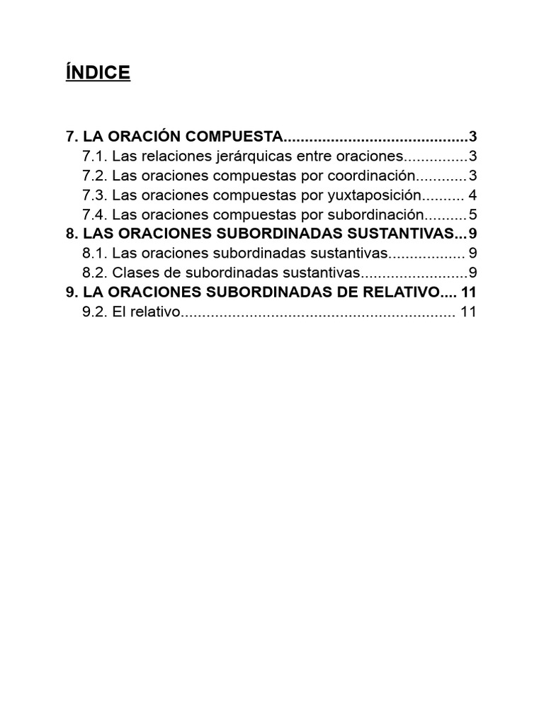 Tipos de Oraciones Compuestas y Subordinadas | PDF | Artes del Lenguaje ...