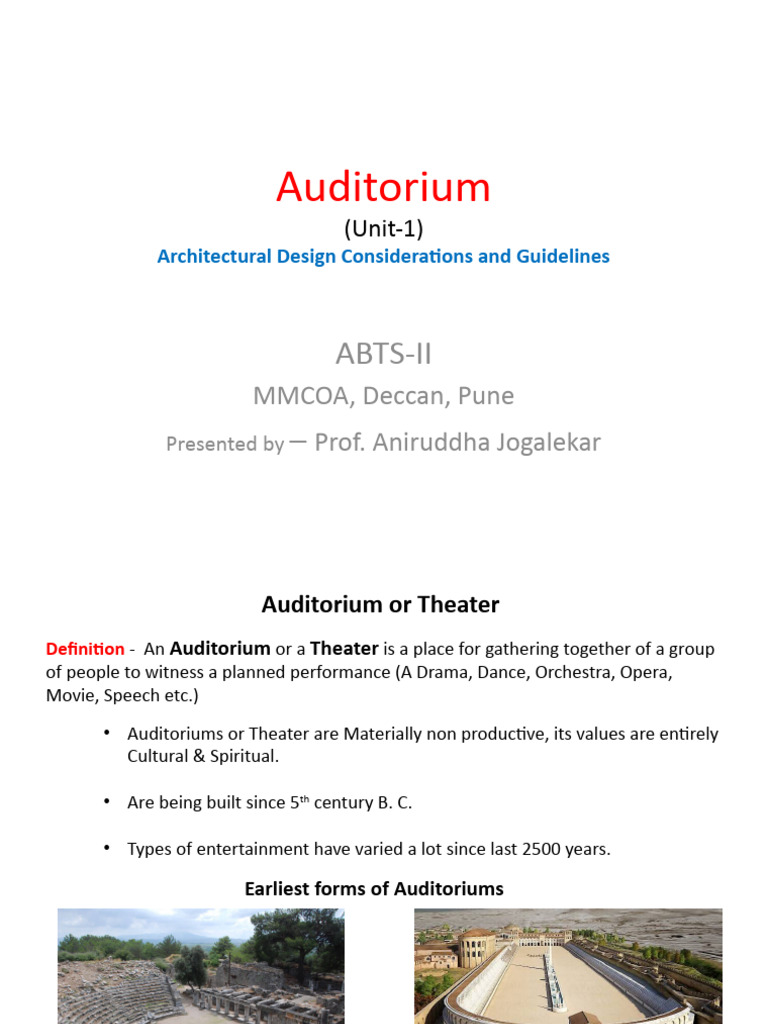 Auditorium Design Guidelines and Considerations | PDF | Sound ...