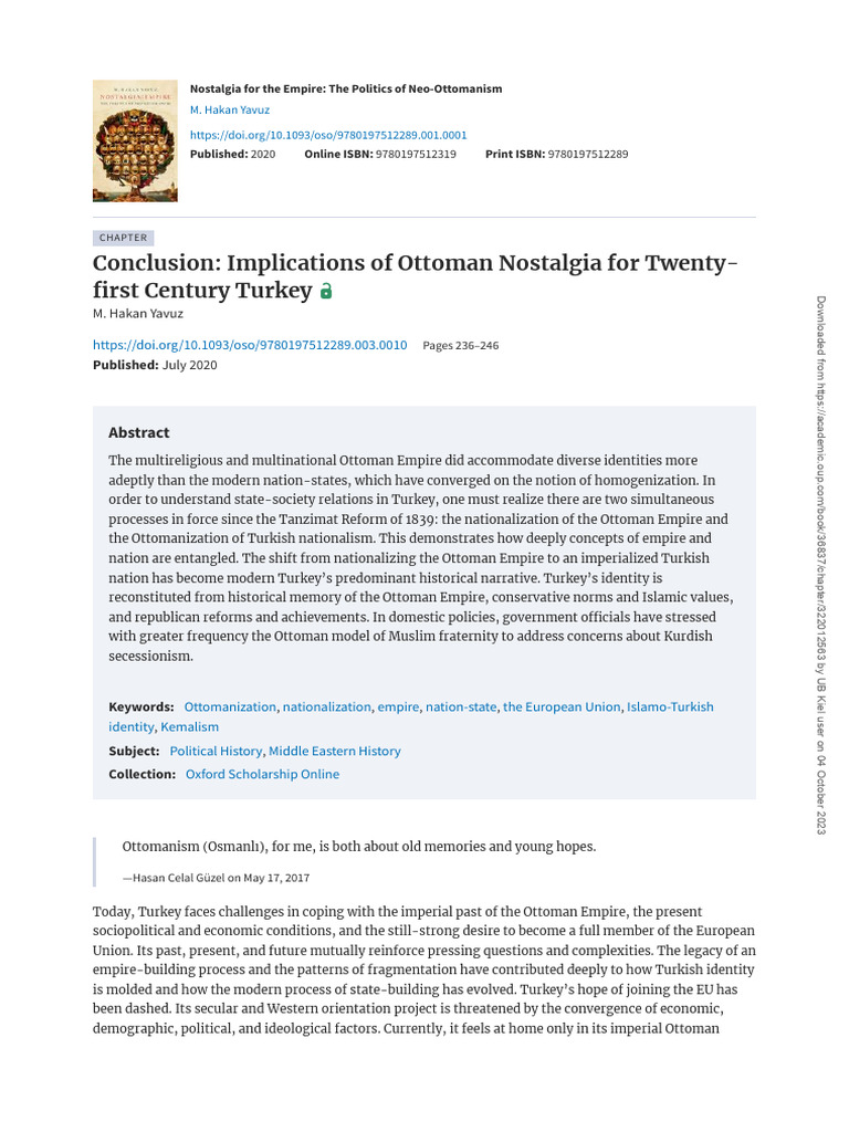 Neo-Ottomanism and Turkish Identity | PDF | Turkey | Nationalism