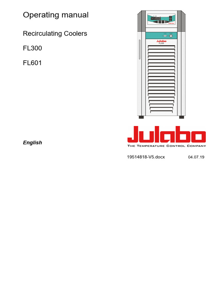 Operating JULABO FL300 Manual | PDF | Mains Electricity | Safety