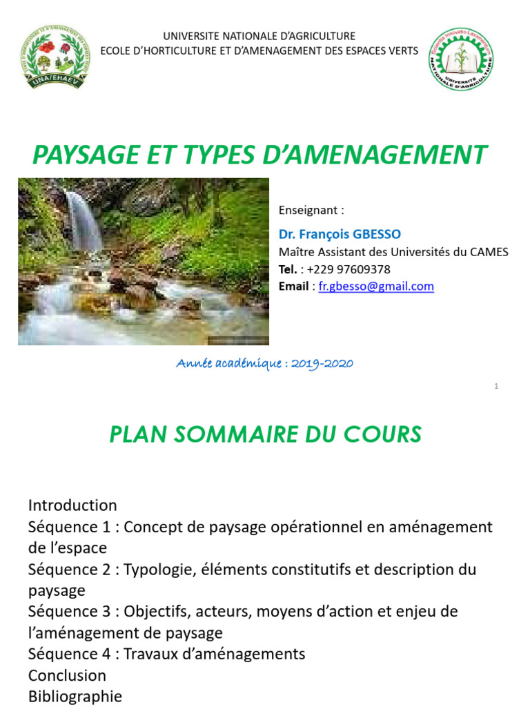 Aménagement du paysage : Concepts clés | PDF | Paysage | Géographie