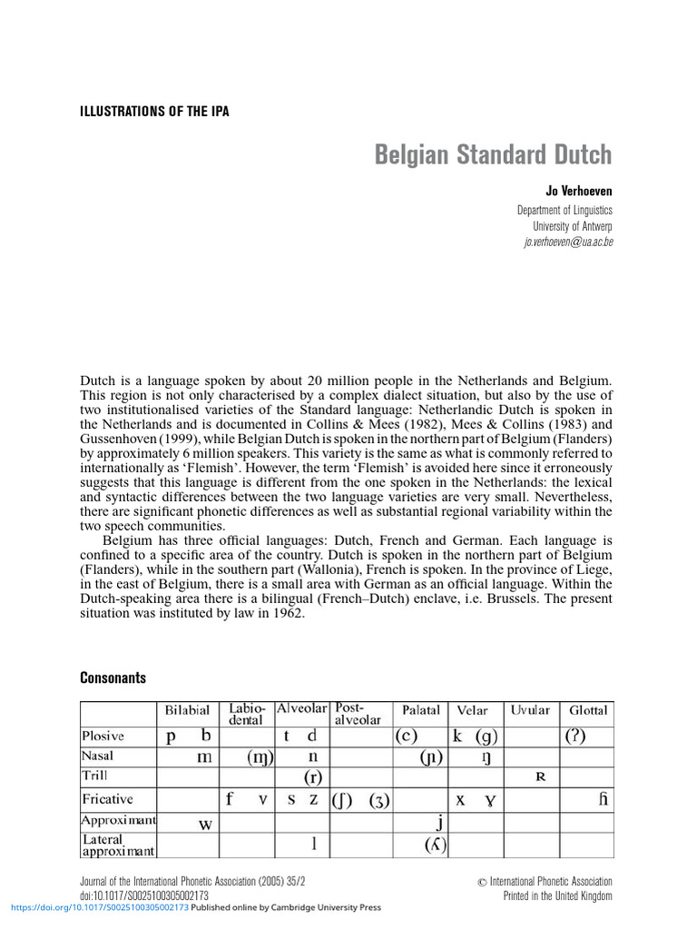 Belgian vs. Netherlandic Dutch Sounds | PDF | Phonetics | Human Voice