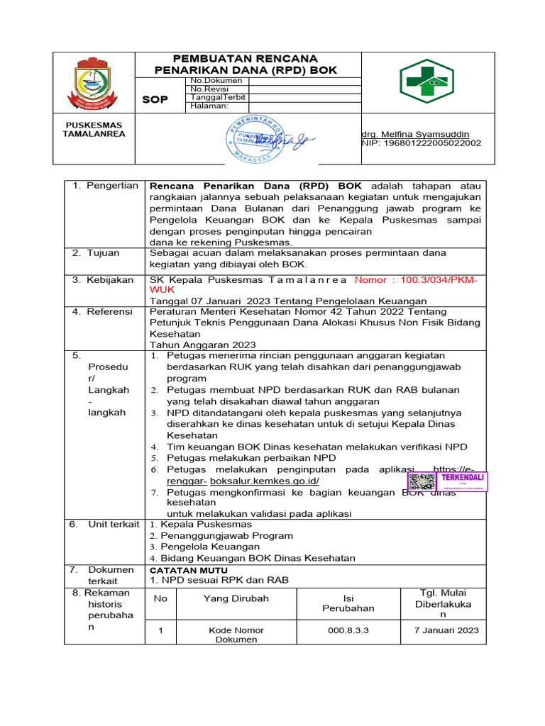 Rencana Penarikan Dana BOK Puskesmas | PDF | Bisnis